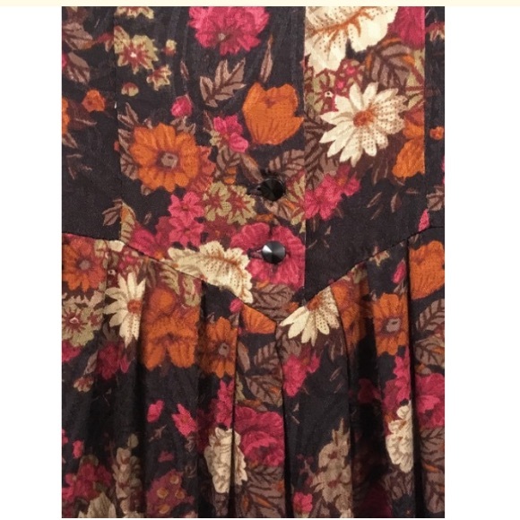 Vintage 80s Boutique Orange Pink Black White Dress - Picture 6 of 11